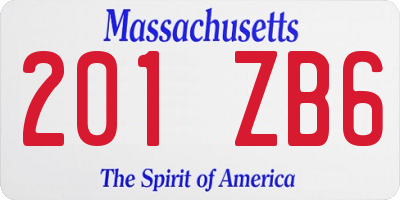 MA license plate 201ZB6