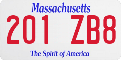 MA license plate 201ZB8