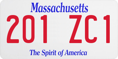 MA license plate 201ZC1