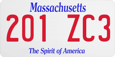 MA license plate 201ZC3