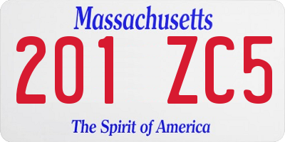 MA license plate 201ZC5