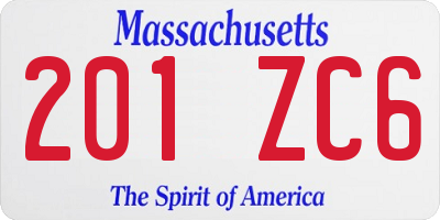 MA license plate 201ZC6