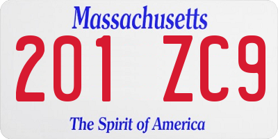 MA license plate 201ZC9