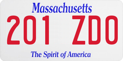 MA license plate 201ZD0