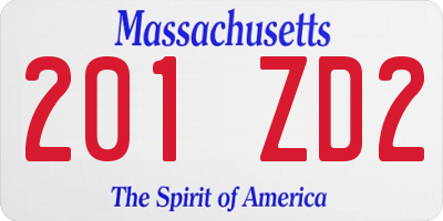 MA license plate 201ZD2