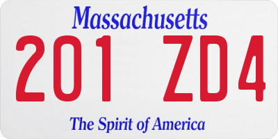 MA license plate 201ZD4