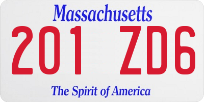 MA license plate 201ZD6