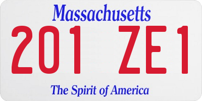 MA license plate 201ZE1