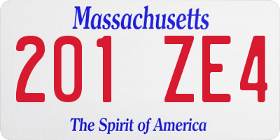 MA license plate 201ZE4