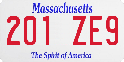 MA license plate 201ZE9