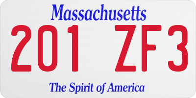 MA license plate 201ZF3