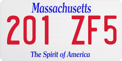 MA license plate 201ZF5