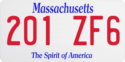 MA license plate 201ZF6