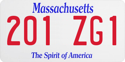 MA license plate 201ZG1