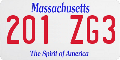 MA license plate 201ZG3