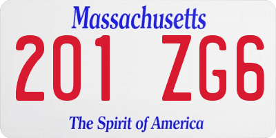 MA license plate 201ZG6