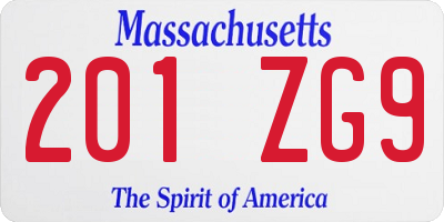 MA license plate 201ZG9