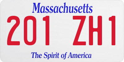 MA license plate 201ZH1