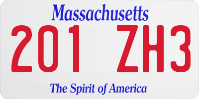 MA license plate 201ZH3
