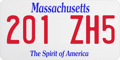 MA license plate 201ZH5