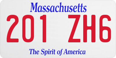MA license plate 201ZH6