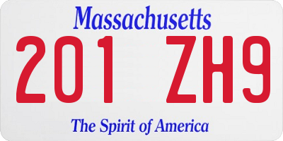 MA license plate 201ZH9