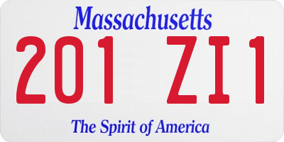 MA license plate 201ZI1