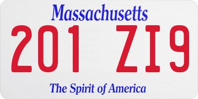 MA license plate 201ZI9