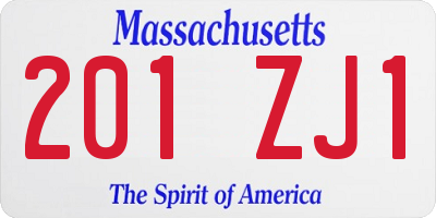 MA license plate 201ZJ1