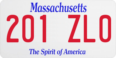 MA license plate 201ZL0