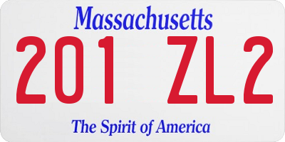 MA license plate 201ZL2