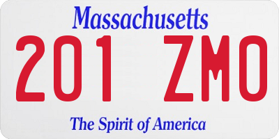 MA license plate 201ZM0