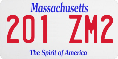 MA license plate 201ZM2