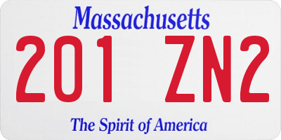 MA license plate 201ZN2
