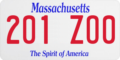 MA license plate 201ZO0