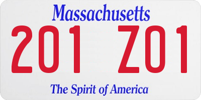 MA license plate 201ZO1