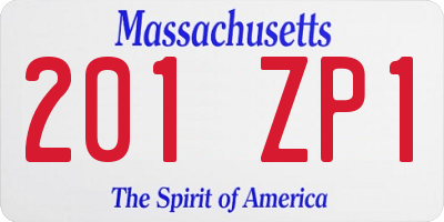 MA license plate 201ZP1
