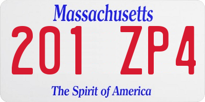 MA license plate 201ZP4