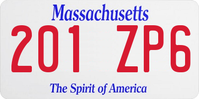 MA license plate 201ZP6