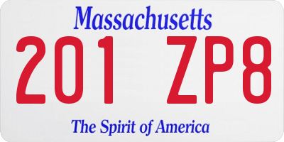 MA license plate 201ZP8