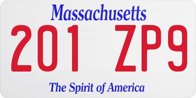 MA license plate 201ZP9