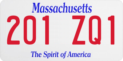 MA license plate 201ZQ1