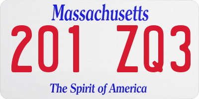 MA license plate 201ZQ3