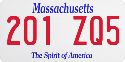 MA license plate 201ZQ5
