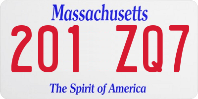 MA license plate 201ZQ7