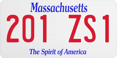 MA license plate 201ZS1