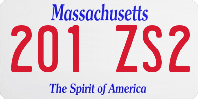 MA license plate 201ZS2
