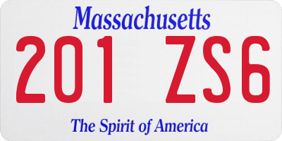 MA license plate 201ZS6