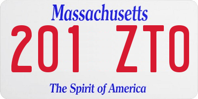 MA license plate 201ZT0