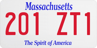 MA license plate 201ZT1